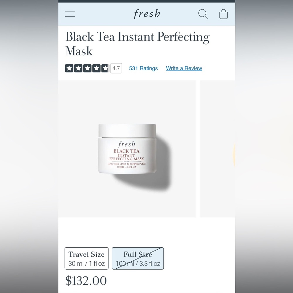fresh Black Tea Instant Perfecting Mask — NEW